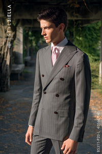*STYLBIELLA* Luxury Grey Striped Custom Suit