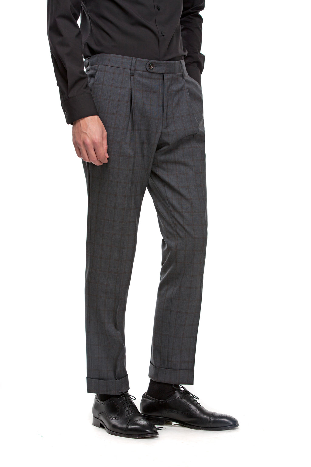 Custom Dark Grey Hem with Cuff Pants ottotos