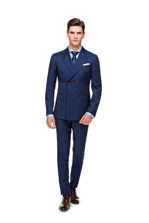 Custom Blue Half Canvas Signature Suit - ottotos
